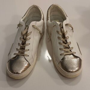 Dolce Vita White and Gold Sneakers